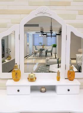 现代简约小化妆台轻奢卧室带镜梳子小EAT桌子妆台户型白色梳妆桌