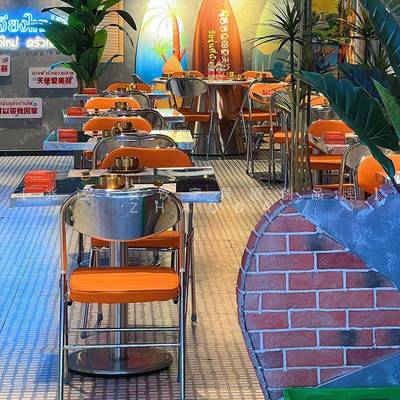 轻奢东子南亚餐桌椅港ZD230式不锈钢方桌长桌餐厅0家60CM8CM具桌