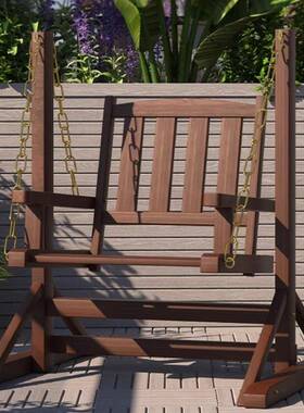 秋千户庭院室外防吊腐木椅荡秋千成人花园休VLH闲阳台单人实外木