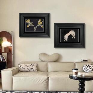 美花式瓶复古文艺挂中古风小尺寸客厅卧室挂画装77308样画板工间