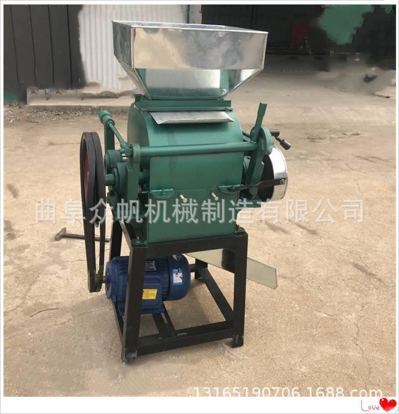 粮食市场黄豆挤扁机家用豆子麦子挤扁机自动进料粮食大曲粉碎机