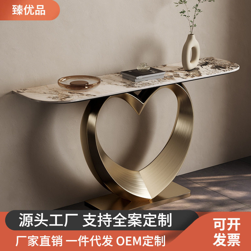 入户门厅长边柜岩板后现代简约走廊靠墙创意装饰轻奢玄关台玄关桌