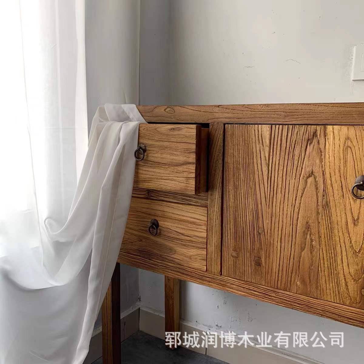 实木关柜装饰柜柜玄子老榆木新中式茶桌玄关简约条台条案进门玄几