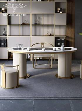 YDE茶客家用茶台餐主人椅轻奢不锈钢椅椅大厅小户型茶桌椅组合