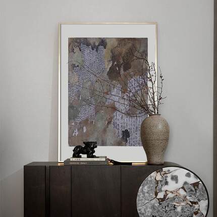 象有新中式入户玄样关装饰画红色蓝色书法字画境78053板房售外楼