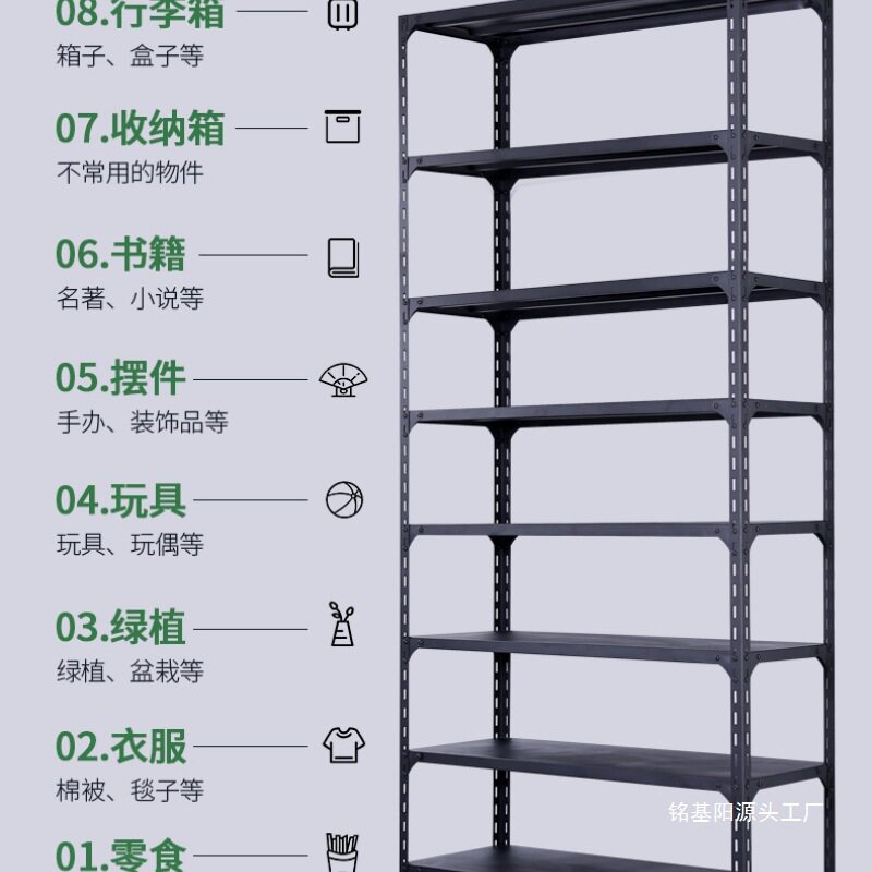 架家用置物架多层阳台仓储物品摆放展示架铁架子小落地储物架黑
