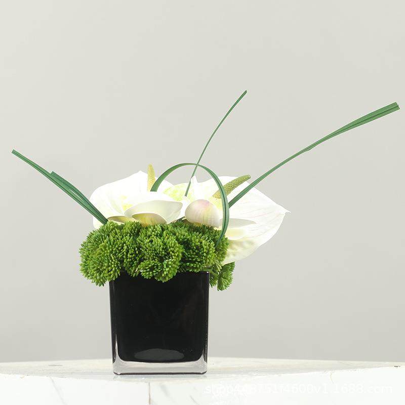 新中式简约仿真花插花玻璃花艺摆件现代样板房桌面绢花花瓶装饰品,纺织面料/辅料/配套,纺织机械配件,淘宝优惠券,粉丝福利购,淘宝优惠卷