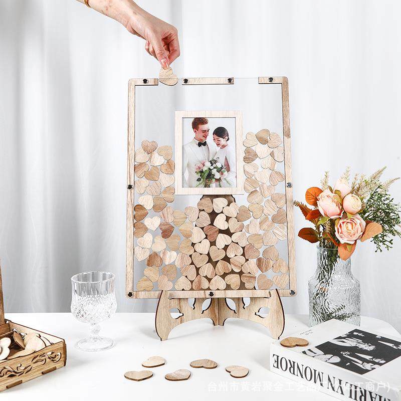 新款方形木质婚礼签到台相框摆件派对聚会爱心小木片结婚装饰摆件,纺织面料/辅料/配套,纺织机械配件,淘宝优惠券,粉丝福利购,淘宝优惠卷