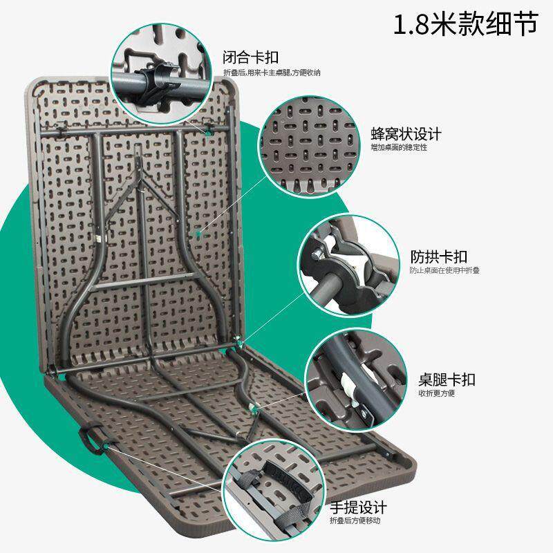 户外庭营院网红桌套装长方形椅ZUR便携防式露防水晒烧烤组合折叠