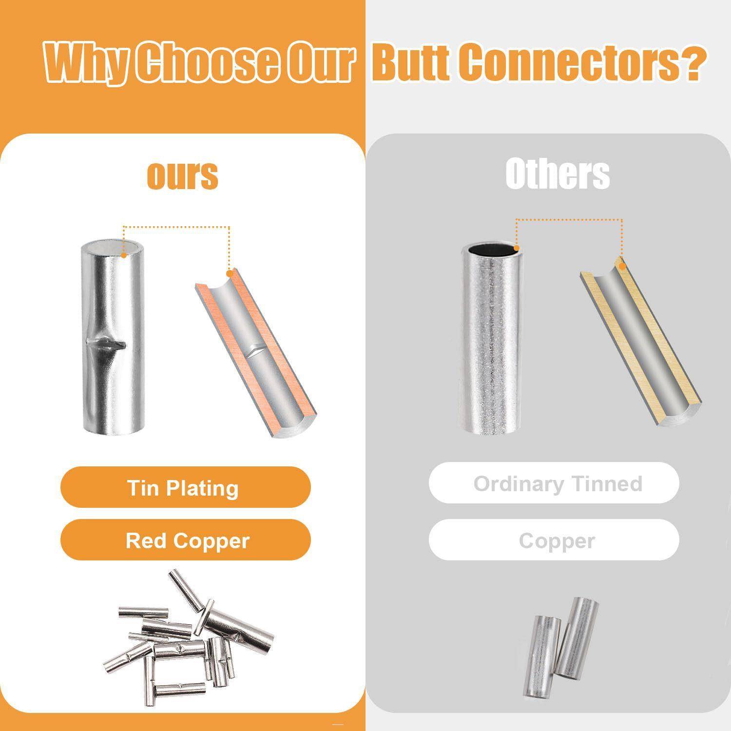 mankBOD7尺寸248PCS非绝缘对接锡连接器组合套件镀红铜26k-6号