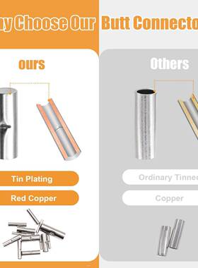 mankBOD7尺寸248PCS非绝缘对接锡连接器组合套件镀红铜26k-6号