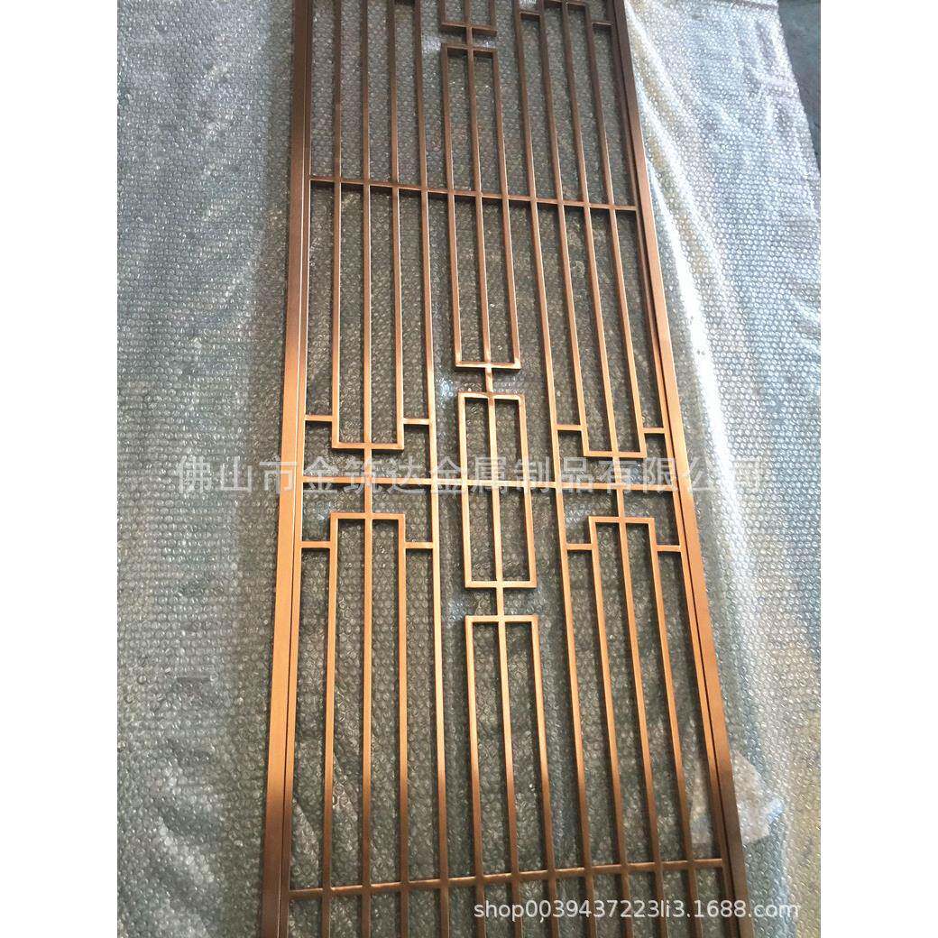 304新式拉丝322玫中瑰金不锈钢屏哑光满焊管型镂空花制格玄关隔风