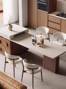 岛2025新款中体古户风岩板台餐桌厨房岛68108台小型一式桌子简约