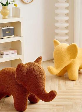 VDM网卡红儿童动物座椅设计师小象椅客厅通坐凳创意发凳沙棉美子