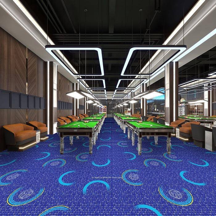 台球厅室用4米宽J-T专系列花满铺高档酒店BRN工程过印D道商用地毯
