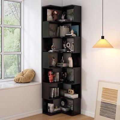 实木转角书架架落地置物角纳墙角拐角XGJ柜收柜小户型客厅家用收