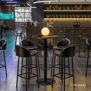 复古酒吧合散台979高桌子清高吧脚桌椅组工业风小酒馆吧台脚凳子