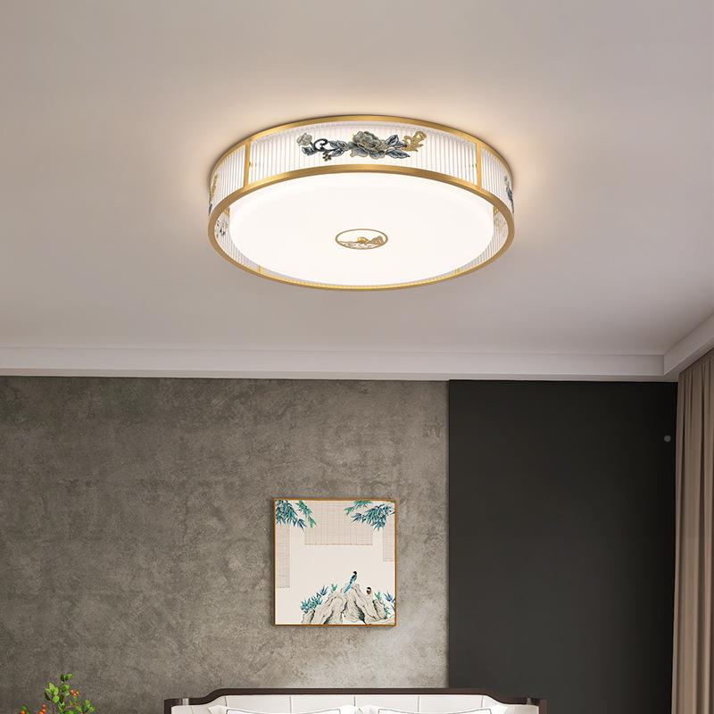 全铜富贵丹吸顶牡方34形云石现代简约厅卧室过餐道玄关灯智灯能