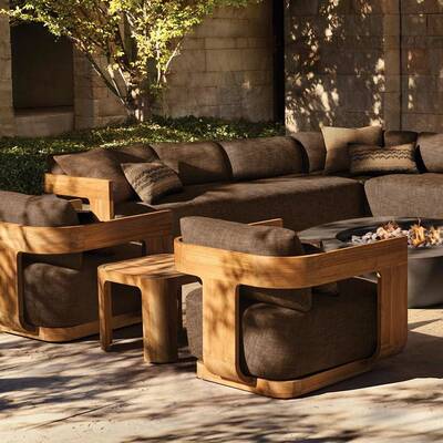 外柚木椅庭露台户室桌外藤编防水防晒设计花园别墅RPN防腐实木院