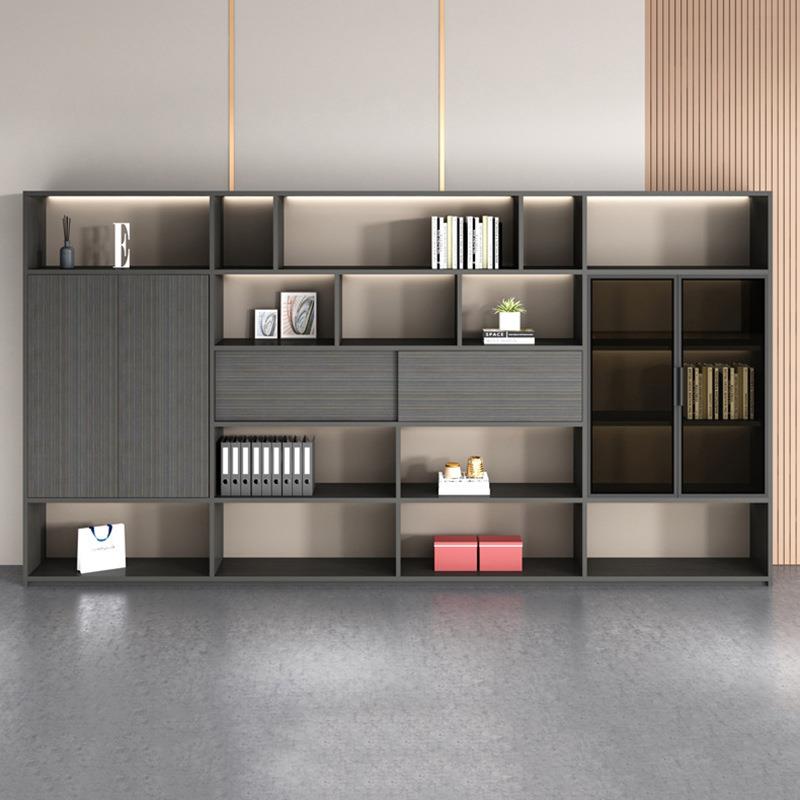 老板公室文理件办柜PBS轻奢简约质档木案资料办公柜书柜子经室背