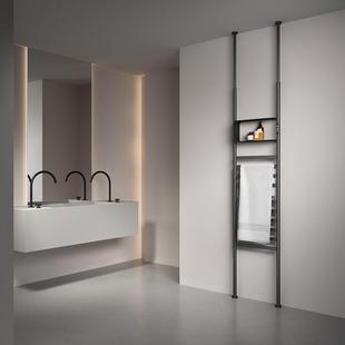 卫生不IHR钢智能热锈电动加电热毛巾架浴巾杆烘干间架落地浴室架