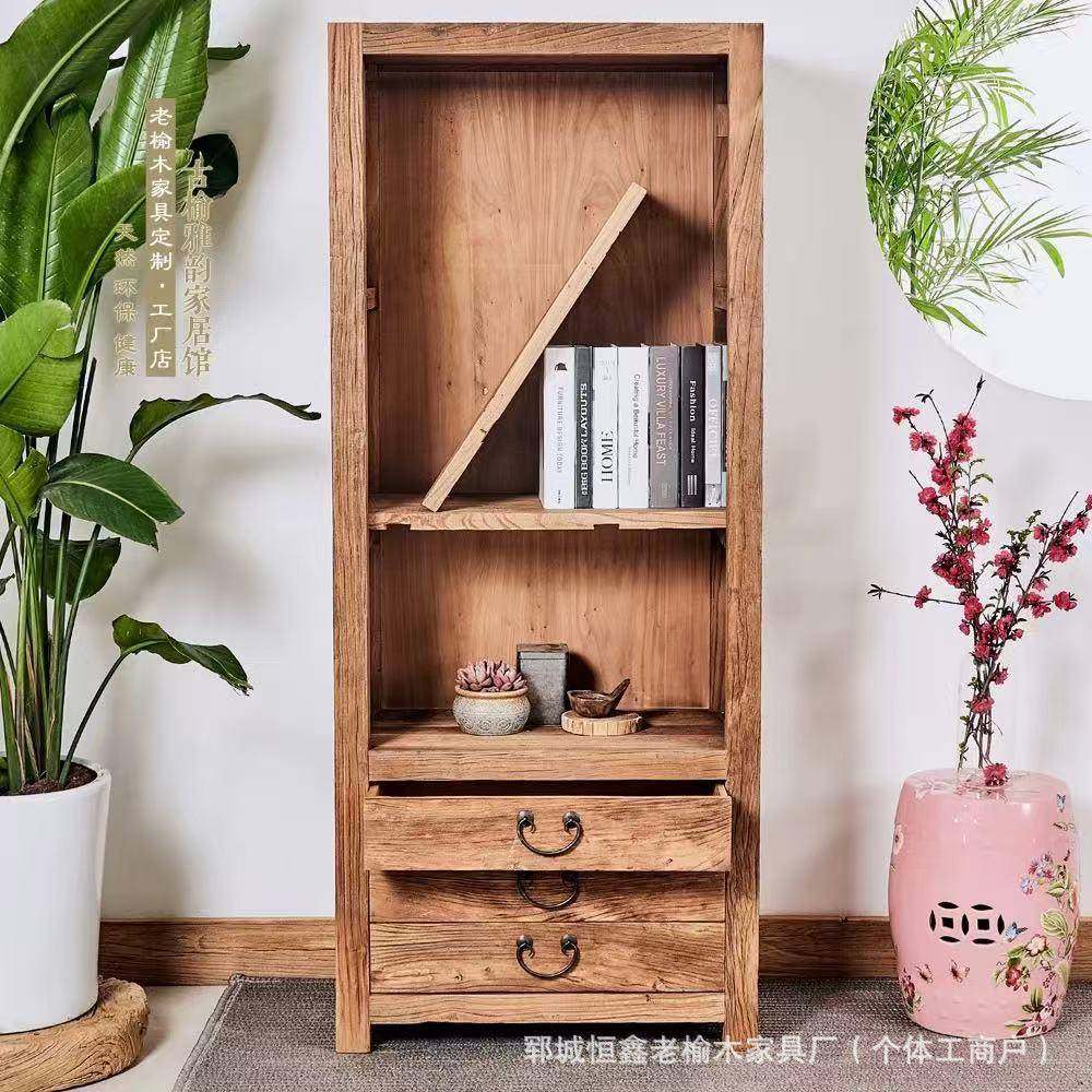 250514老榆木落地柜书架多层移动隔板展示书橱组合展示柜可实木书柜,影音电器,DIY配件,淘宝优惠券,粉丝福利购,淘宝优惠卷