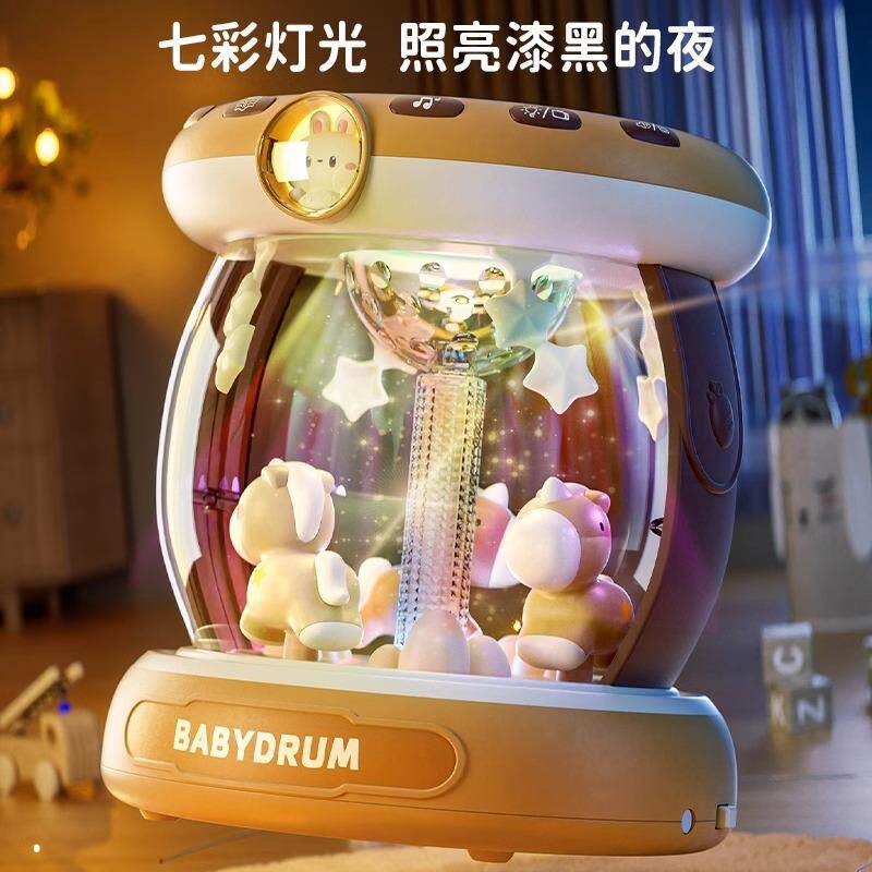 婴儿玩具音乐拍拍旋鼓0-6-12个宝宝早月教益智转木手拍VDF马鼓