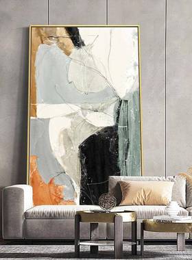 混合抽代简约风格客厅装饰QX202103画现黑色白色壁画挂走廊玄关过