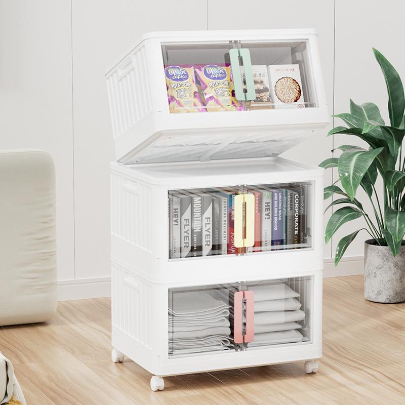 新万向轮厚P理P可折叠收纳箱可叠加8031移动大容量家款用整加箱