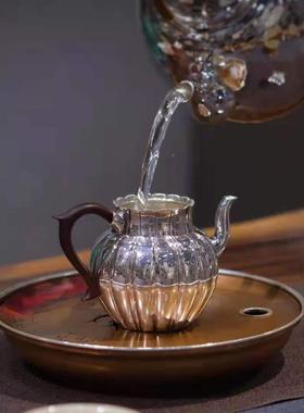 日式手工16649复圆形铜紫壶承干垫泡茶台小托盘古储水茶盘养壶茶