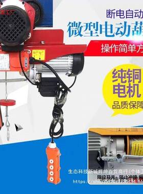 微型电动葫OQA芦家用220v小吊机升机吨带新跑车1提升机连体降卷扬