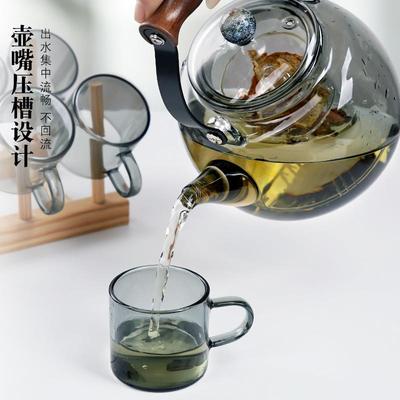 烟灰星提空梁壶高硼硅高端玻璃陶炉蒸煮电用两养生壶YHH870家用煮