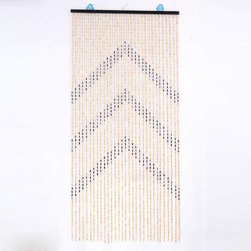 环保竹制挂帘竹片人字型木珠门帘隔断挂帘直销