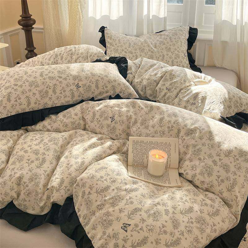 法式浪漫花边印花纯棉床上四件套少女心碎花全棉床单被套,农用物资,其他肥料,淘宝优惠券,粉丝福利购,淘宝优惠卷