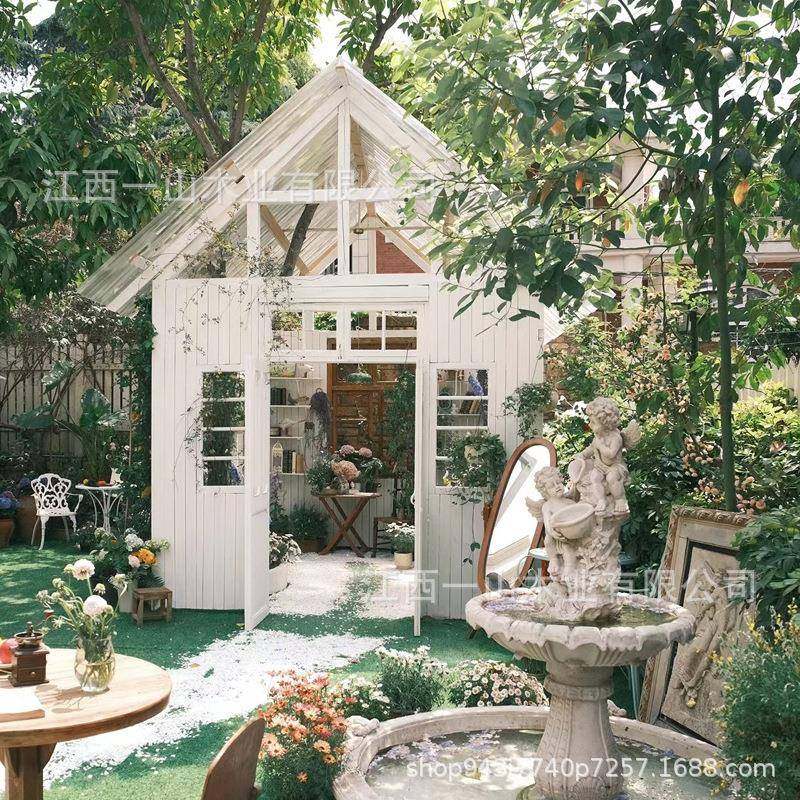 庭院花园玻璃花房户外防腐木小木屋凉亭别墅组装树屋可移动阳光房