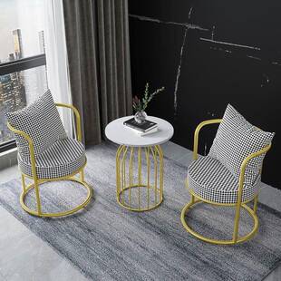 阳台小桌椅休闲沙发椅三件套茶桌椅组合茶几椅子轻奢一桌两椅网J&