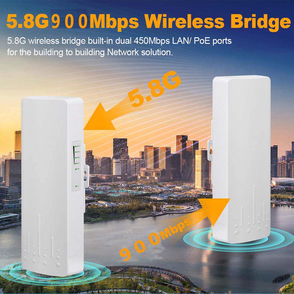 5.8G900M大功率无线网桥CPE一键配对监控塔吊网络户外数码网桥