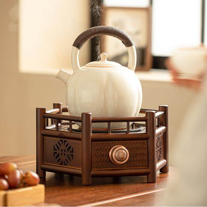 竹编手工电陶炉电热养生茶炉烧水围炉煮茶器家用复古茶桌打边炉,纺织面料/辅料/配套,纺织机械配件,淘宝优惠券,粉丝福利购,淘宝优惠卷