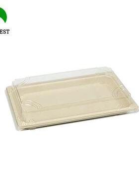 菁禾可降解竹浆甘蔗浆Pulp覆膜一次性纸浆外带寿司餐盘带防雾盖