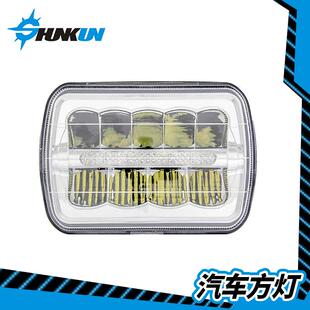 7寸方形大灯45W牧马人大灯货车卡车前大灯切诺基改装大灯