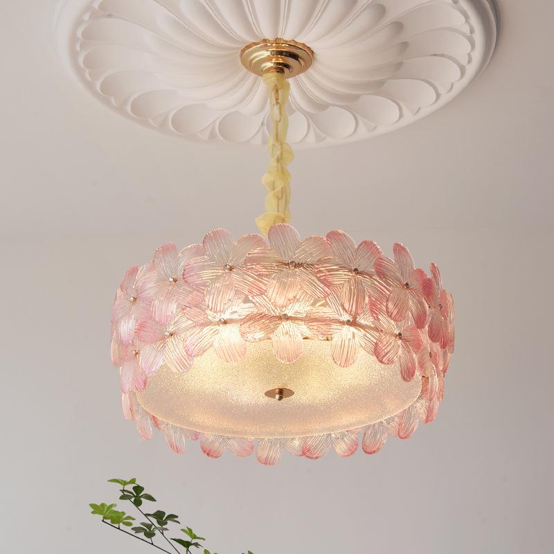 红美式中风餐厅古吧台吊灯创意个装性法式花瓣书房服店民60宿网吊