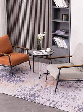 意式人极简沙发椅台休闲洽谈椅子单沙发阳铁小户型现代简约95817