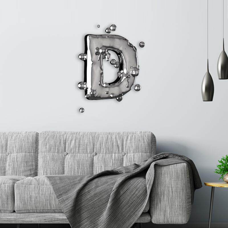 现代简约装实物喷画电镀镀立体拼音NOAH-260字母客厅家办公会议挂