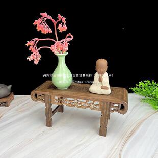 鸡翅木圆头供案模型YKP桌面神条台明清小桌式书桌实木中翘头琴桌