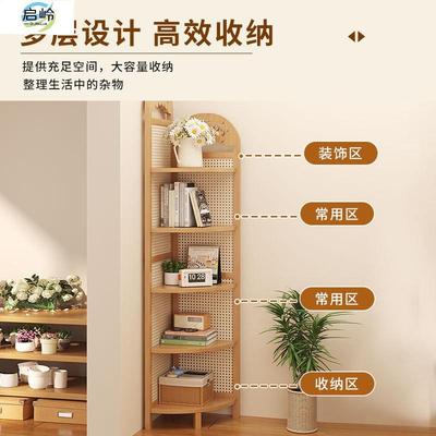QWBDL复古中古风转角置物架墙书角支子客厅靠架柜墙架花架