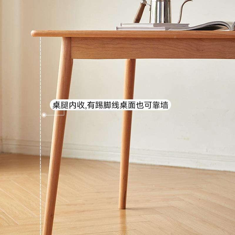 樱桃木家用型小户吃饭桌子实长韩桌木饭桌方形简易出租房组用餐桌
