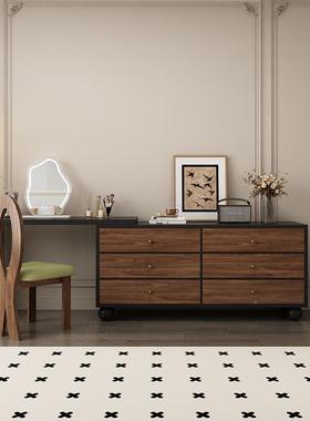 妆台卧室简梳约025新2款中古现代收60510纳柜柜一体网斗红小型柜