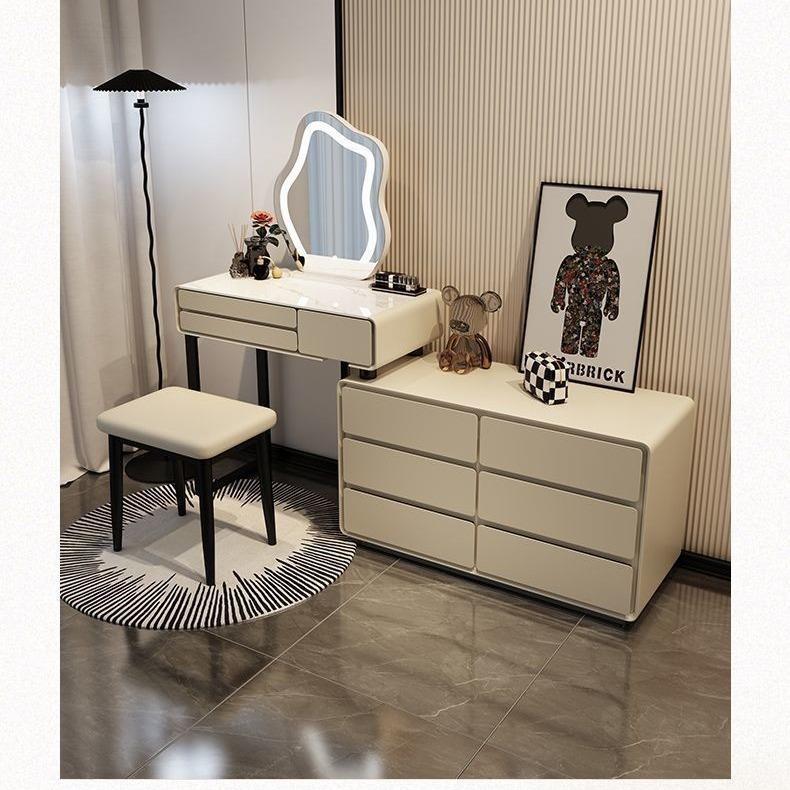 实木油梳VWR妆台5卧室现代简约202新款头柜奶化妆床桌斗柜