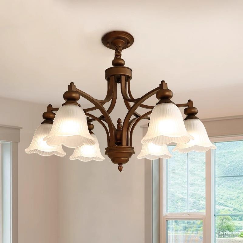 式20117客厅美吊餐厅卧室灯中古玻风简约中山复古乡村璃主卧灯具