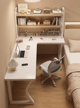 转角书书桌一体电脑桌卧室家用桌DNZ03330女生梳妆台l架型拐角学